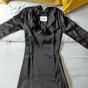 Jill Sander Long Sleeve A-Line Dress, Black